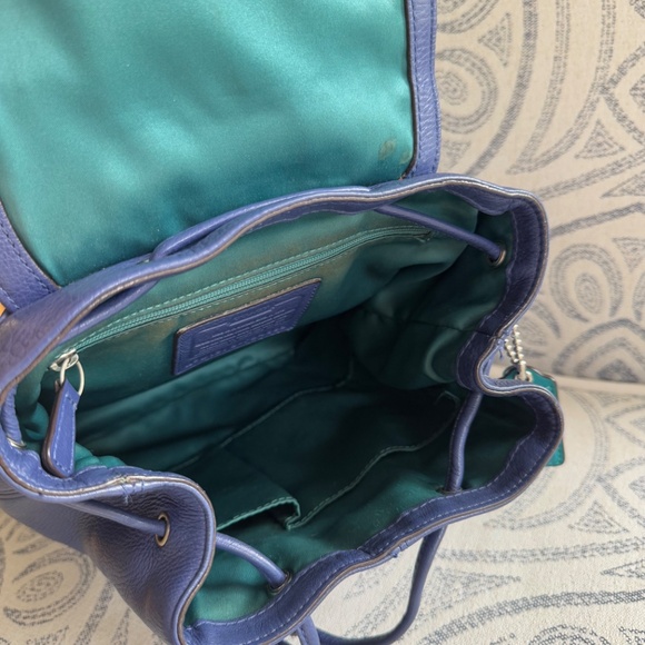 Coach Leather Mini Backpack in Periwinkle Blue & Turquoise - Picture 6 of 13